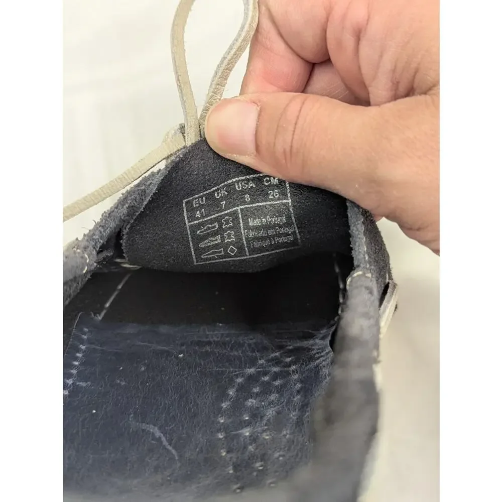 GANT Loafers Men's Moccasin Driving Shoes White Navy Leather Size 8 US